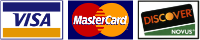 Accepted payment cards: Visa, Mastercard, Discover